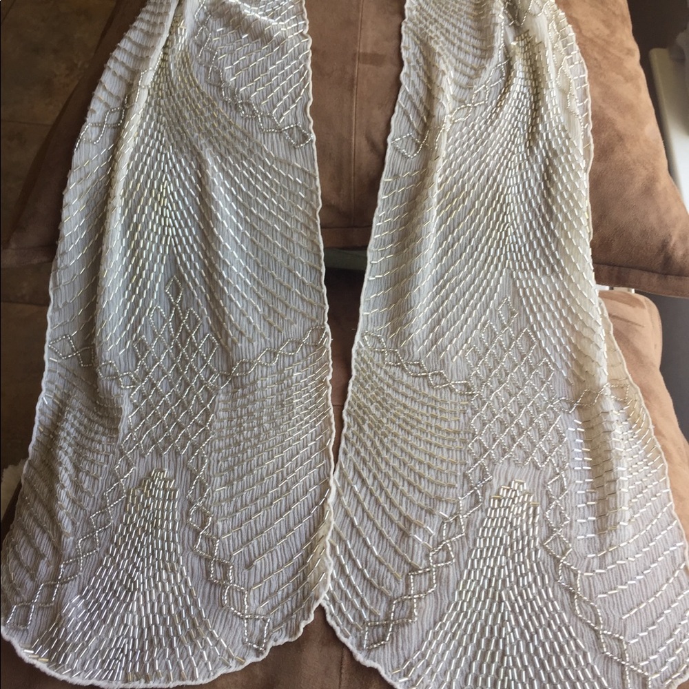 Ralph Lauren Silk Beaded Scarf. NEW, Never Worn